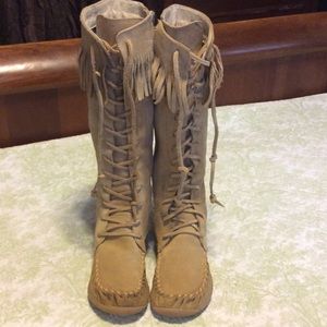 Jeffrey Campbell Frontier Tan Suede Fringe Boot